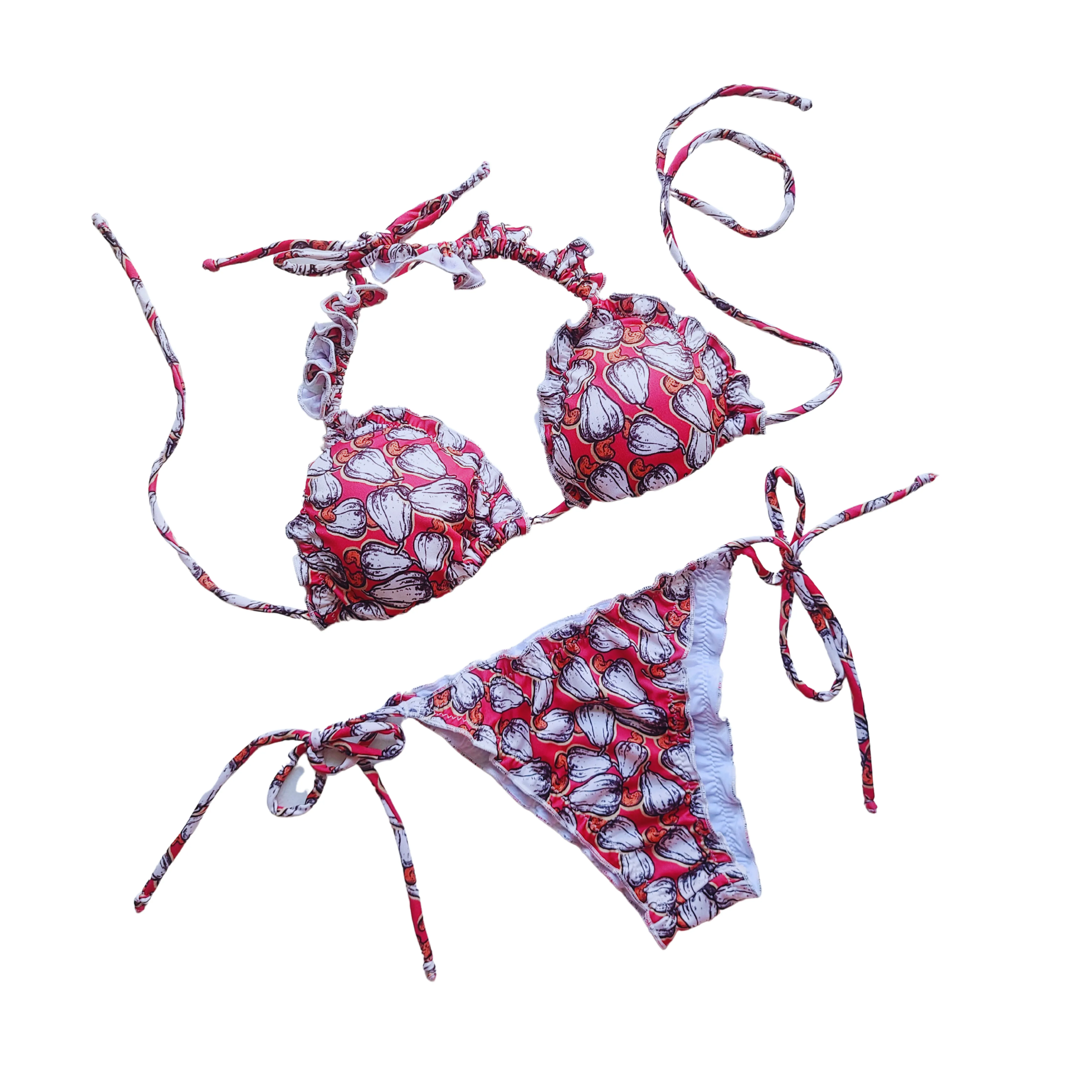 Red Cajun Ruffled Bikini