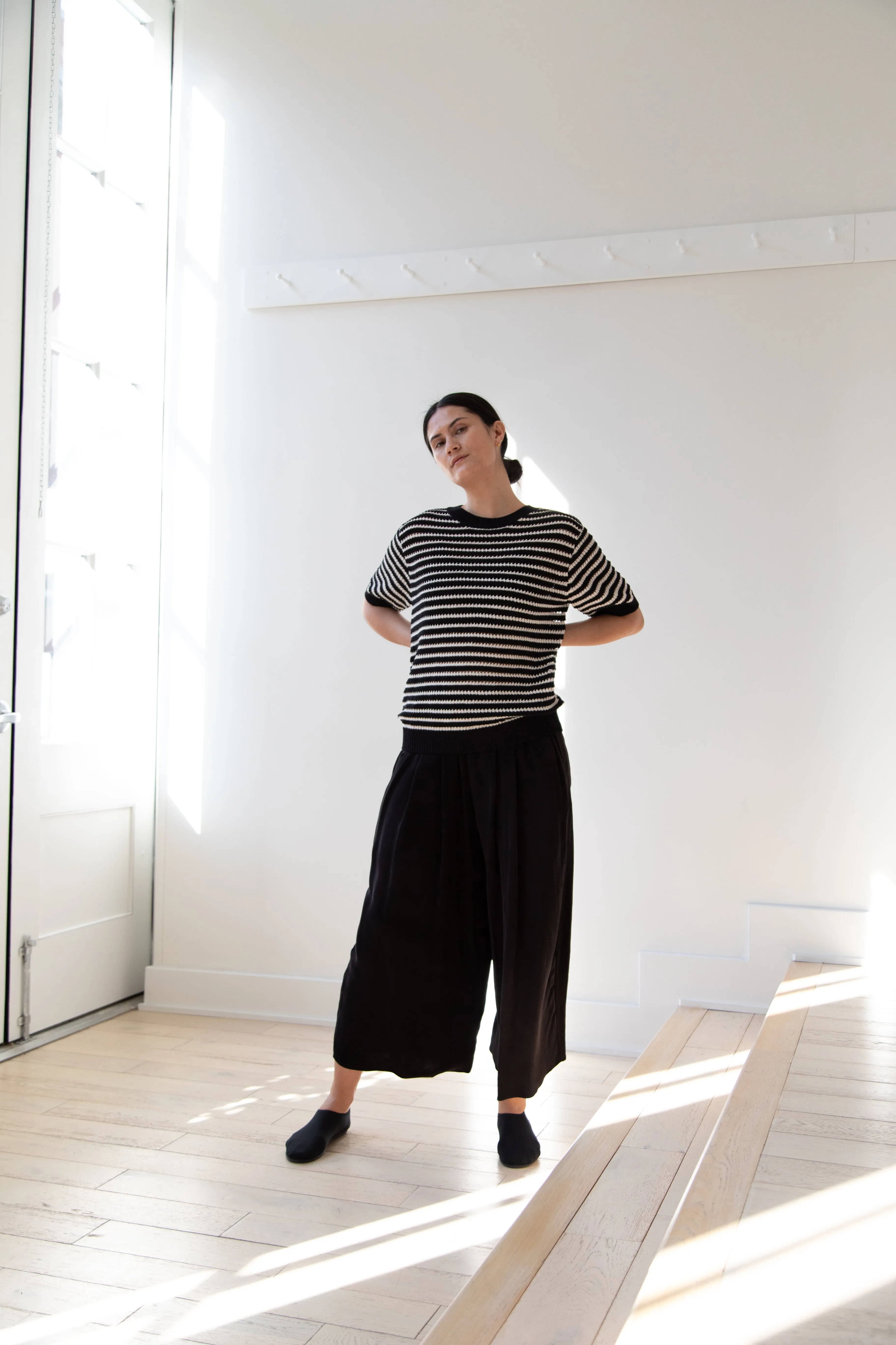 The Loom | Paper Stripe Sweater in Black