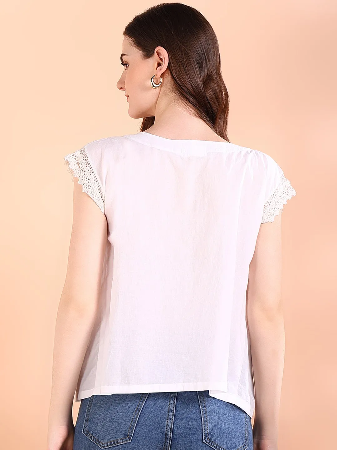 Vibrant White Tie-Dye Everywhere Top In Soft Rayon