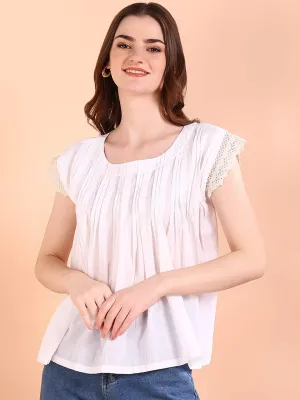 Vibrant White Tie-Dye Everywhere Top In Soft Rayon